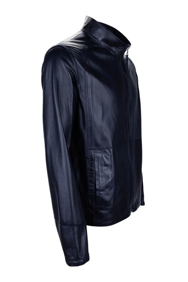  Tamer Tanca Erkek Hakiki Deri Lacivert Süet Deri Mont