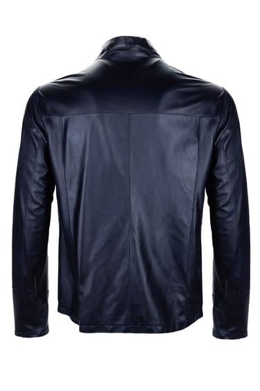  Tamer Tanca Erkek Hakiki Deri Lacivert Süet Deri Mont