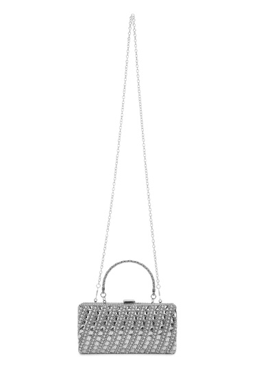  Tamer Tanca Kadın Vegan Gri Abiye Çanta