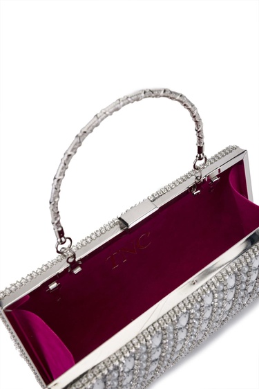  Tamer Tanca Kadın Vegan Gri Abiye Çanta