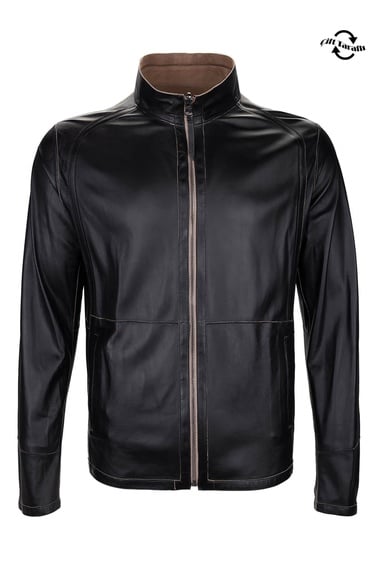  Tamer Tanca Erkek Hakiki Deri Vizon Süet Deri Mont