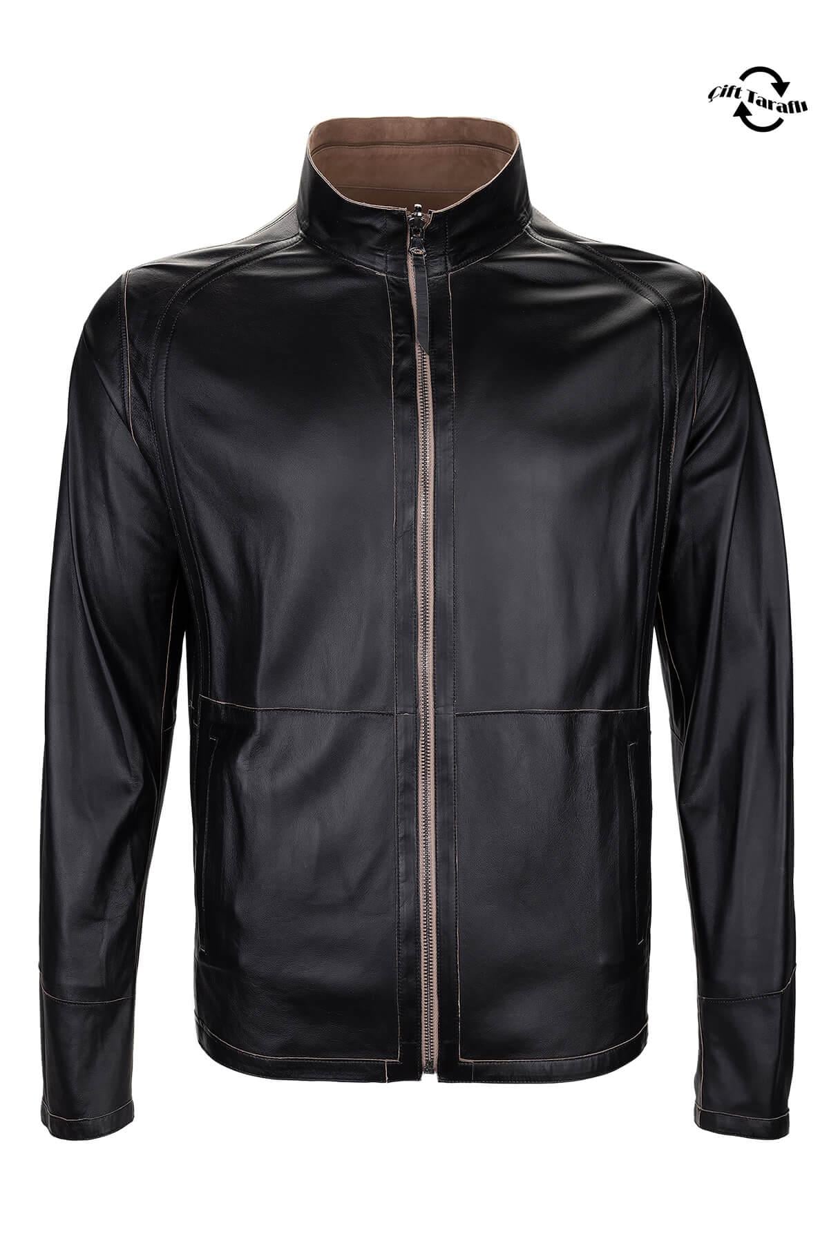  Tamer Tanca Erkek Hakiki Deri Vizon Süet Deri Mont