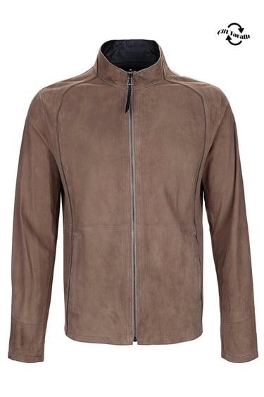  Tamer Tanca Erkek Hakiki Deri Vizon Süet Deri Mont