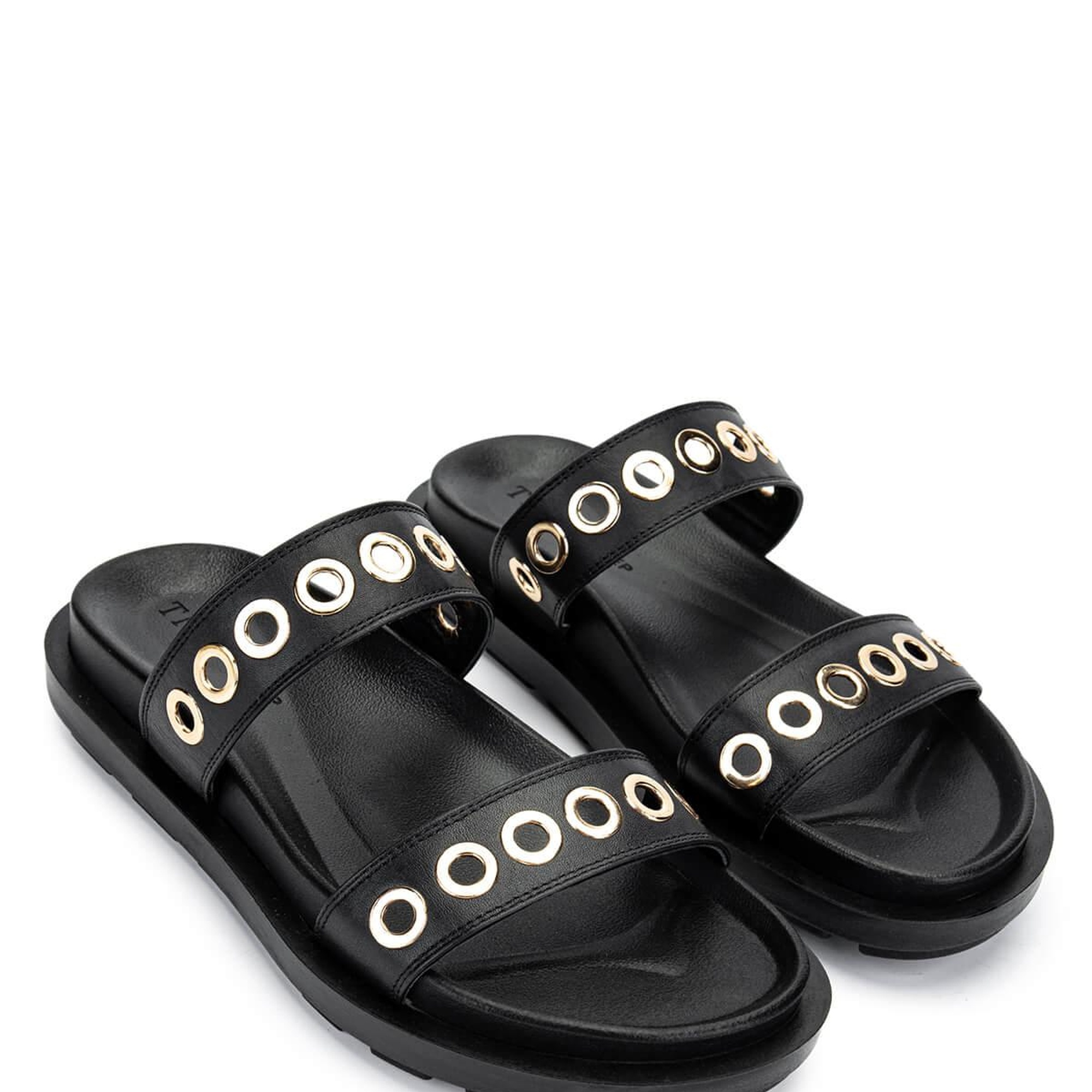 Tamer Tanca Kadın Hakiki Deri Siyah Düz Terlik