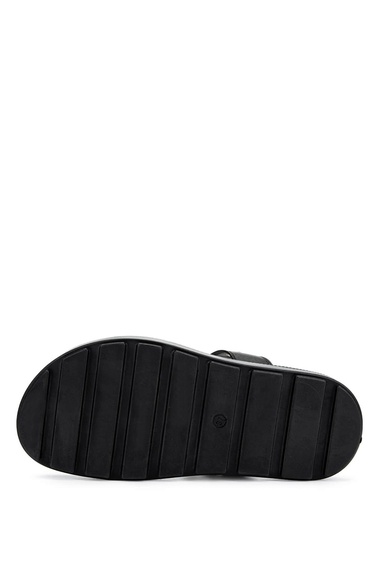  Tamer Tanca Kadın Hakiki Deri Siyah Düz Terlik