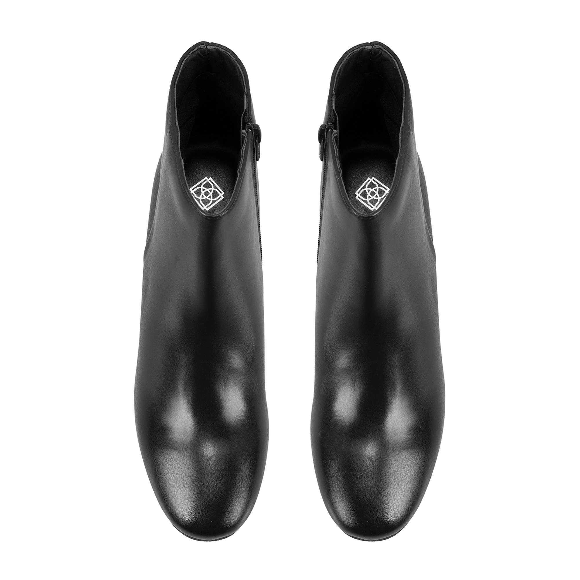 Mariv Siyah Kadın Fermuarlı Topuklu Deri Bot