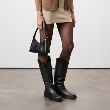  Loar Siyah Kadın Deri Çizme