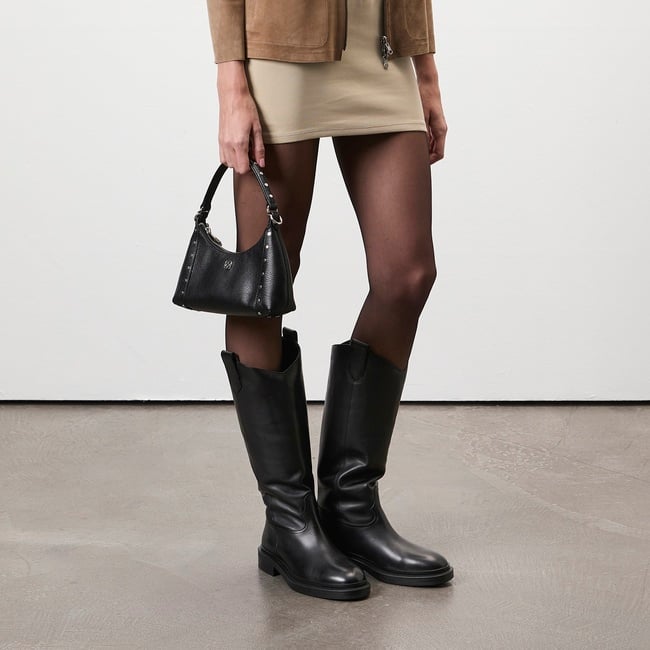  Loar Siyah Kadın Deri Çizme