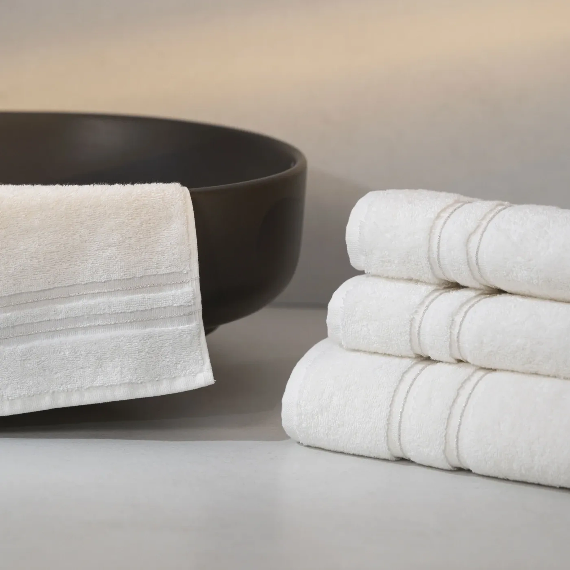 Qua Home Dandelion Pima Pamuk El Havlusu Beyaz 30x50 cm