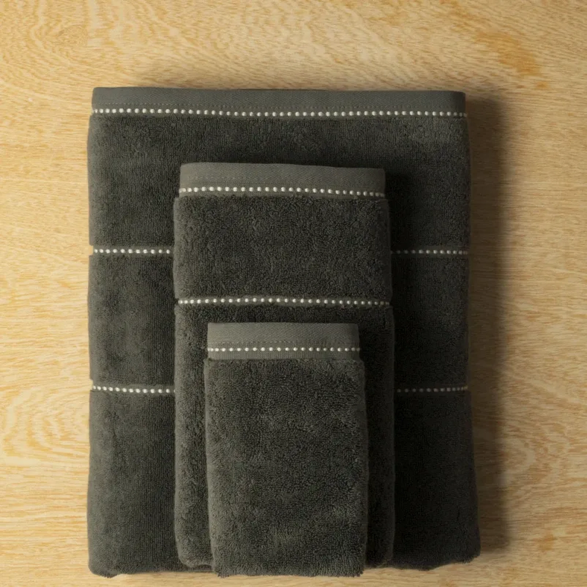 Qua Home Copper Penye Pamuk El Havlusu Antrasit 30x50 cm