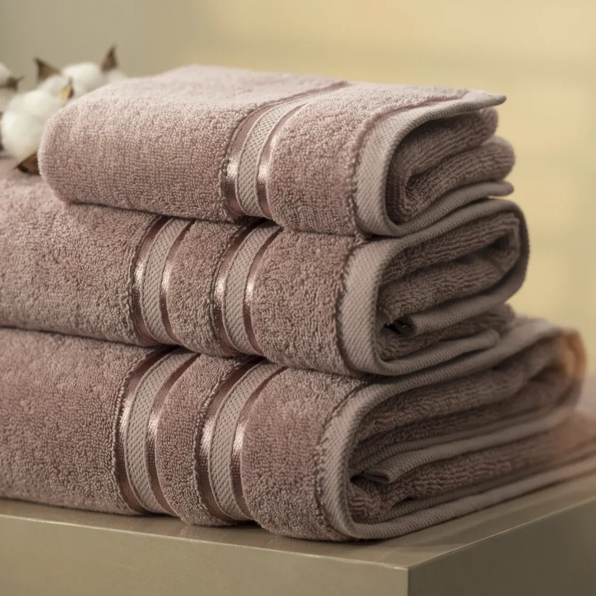 Qua Home Olite Penye Pamuk El Havlusu Gül Kurusu 30x50 cm