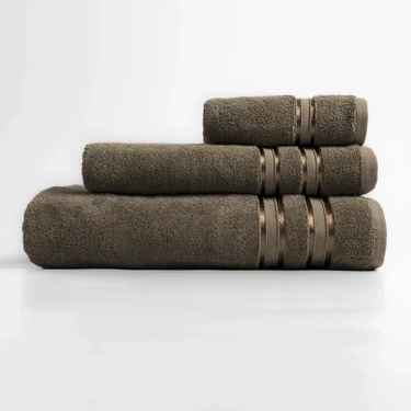  Qua Home Olite Penye Pamuk El Havlusu Kahverengi 30x50 cm