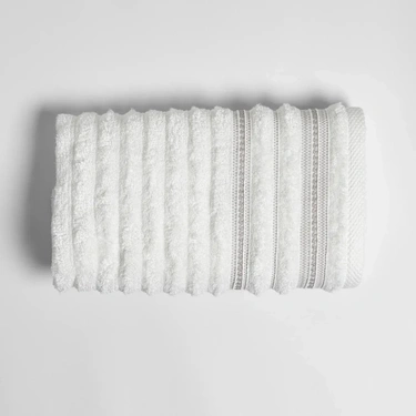  Qua Home Aster Pima Pamuk Yüz Havlusu Beyaz 50x90 cm