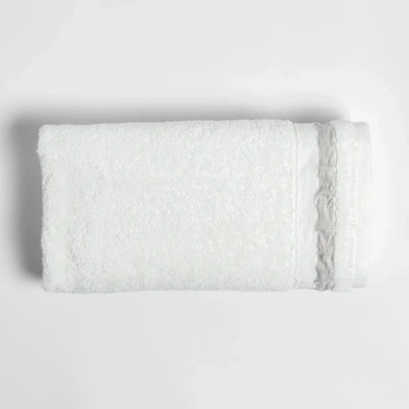  Qua Home Chamelion Pima Pamuk Yüz Havlusu Beyaz 50x90 cm