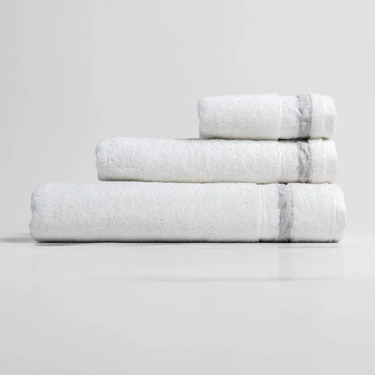  Qua Home Chamelion Pima Pamuk Yüz Havlusu Beyaz 50x90 cm