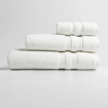  Qua Home Narciso Penye Pamuk Yüz Havlusu Beyaz 50x90 cm