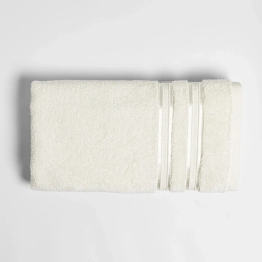  Qua Home Olite Penye Pamuk Yüz Havlusu Ekru 50x90 cm