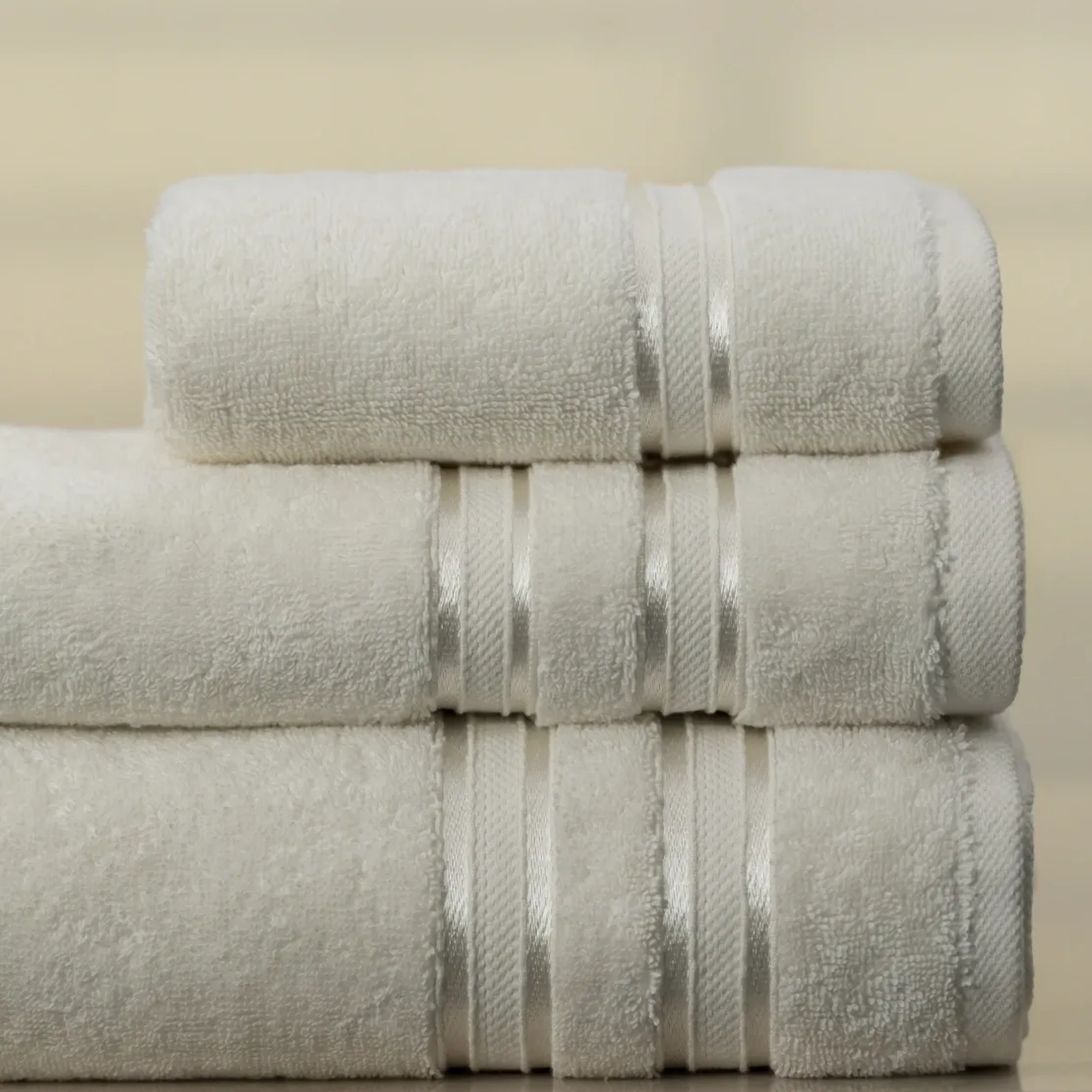 Qua Home Olite Penye Pamuk Yüz Havlusu Ekru 50x90 cm