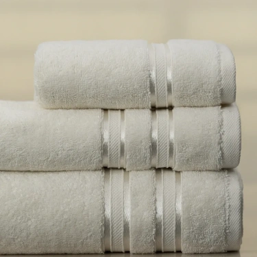  Qua Home Olite Penye Pamuk Yüz Havlusu Ekru 50x90 cm