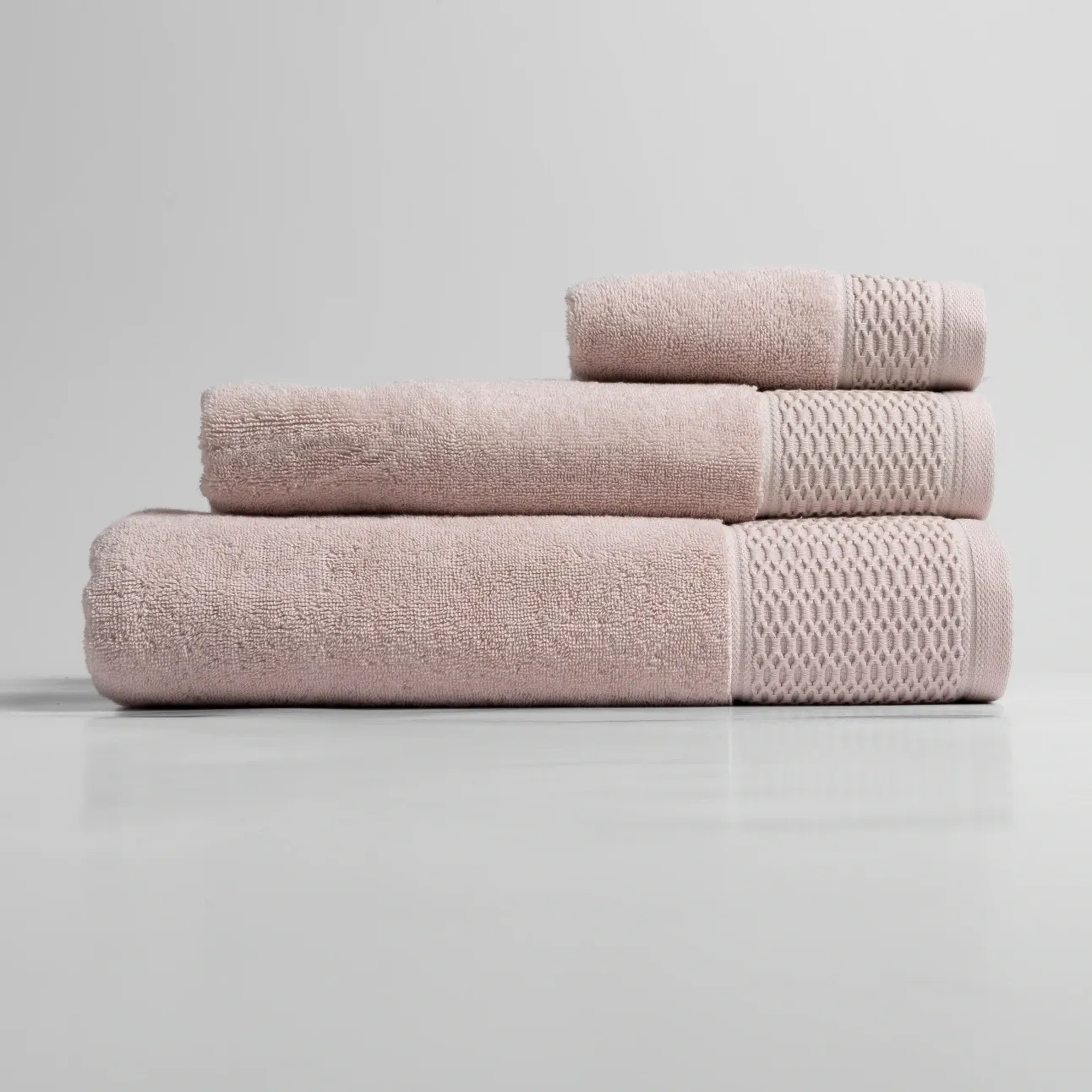 Qua Home Poppy Penye Pamuk Yüz Havlusu Açık Pembe 50x90 cm