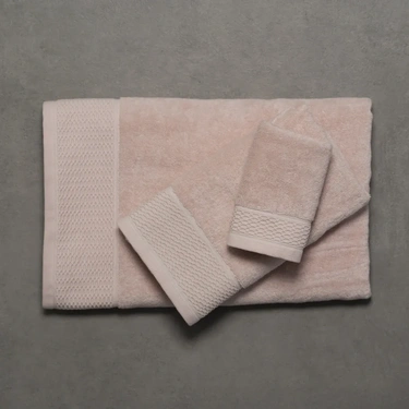  Qua Home Poppy Penye Pamuk Yüz Havlusu Açık Pembe 50x90 cm