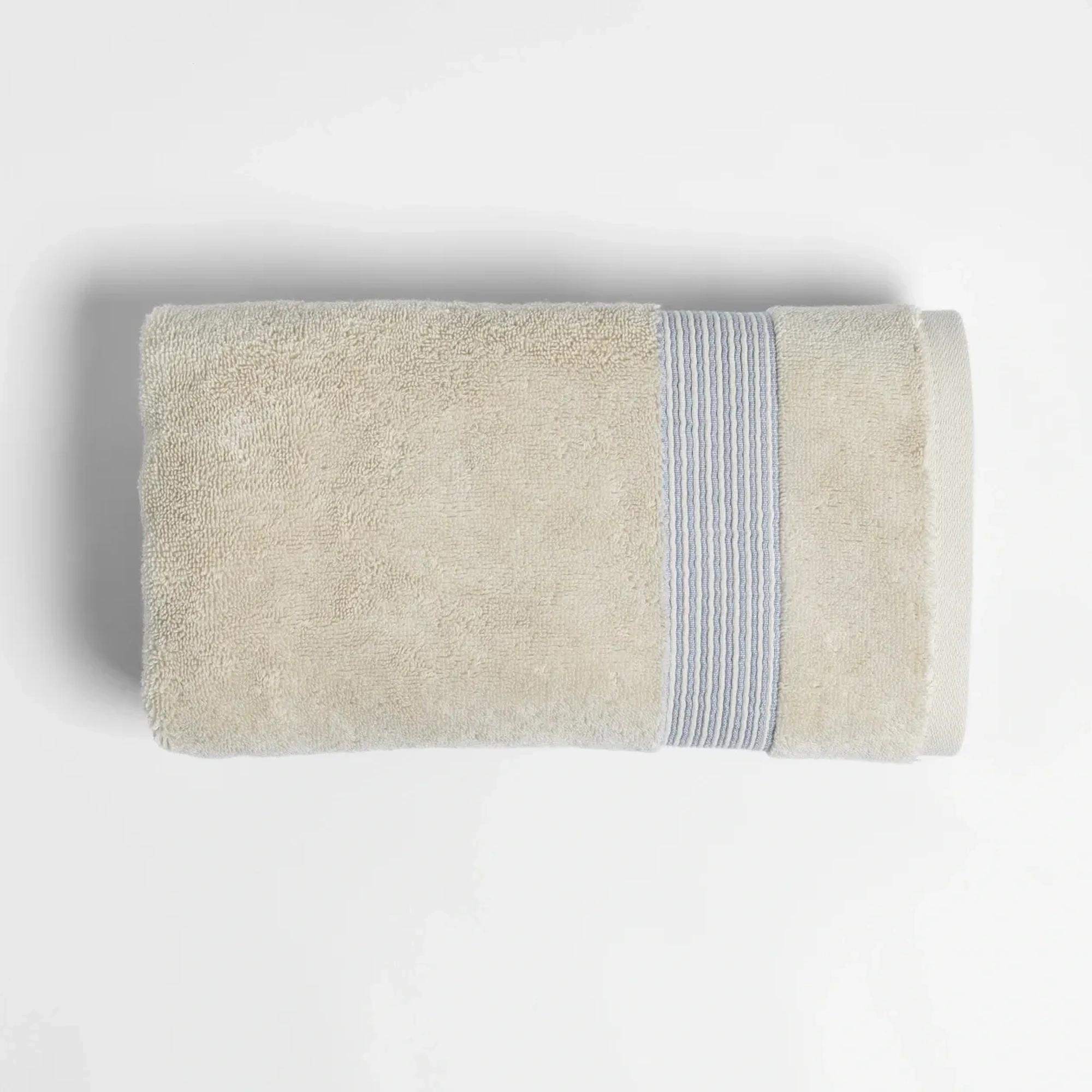 Qua Home Violette Penye Pamuk Yüz Havlusu Beyaz Bej 50x90 cm