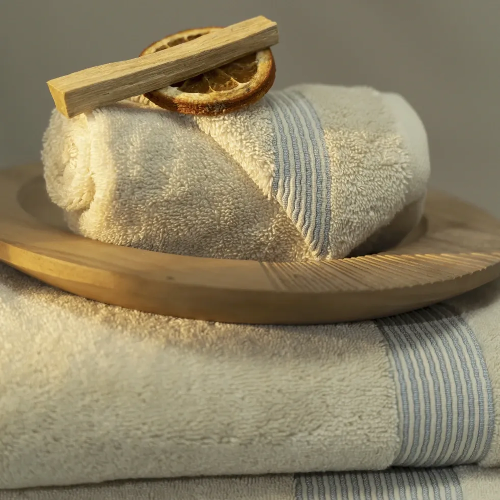 Qua Home Violette Penye Pamuk Yüz Havlusu Beyaz Bej 50x90 cm