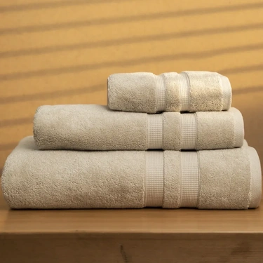  Qua Home Narciso Penye Pamuk Yüz Havlusu Ekru 50x90 cm