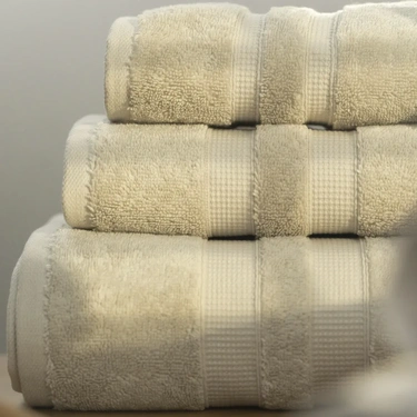  Qua Home Narciso Penye Pamuk Yüz Havlusu Ekru 50x90 cm