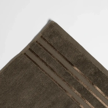  Qua Home Olite Penye Pamuk Yüz Havlusu Kahverengi 50x90 cm