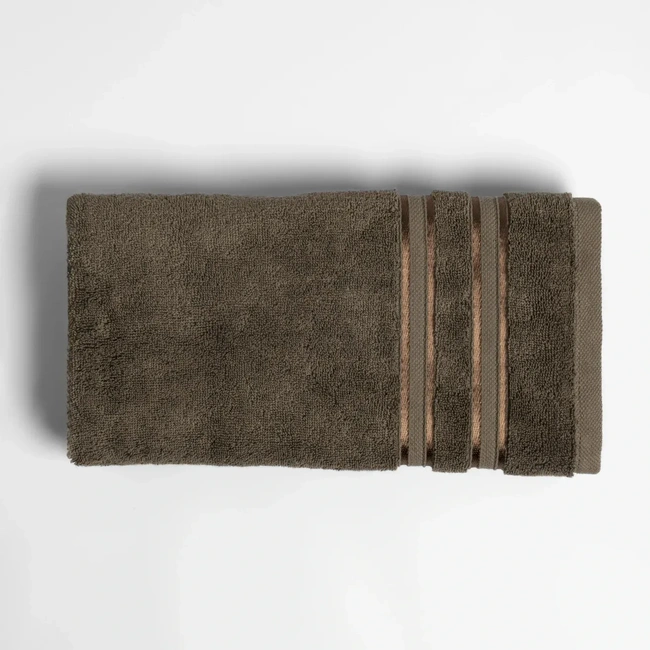 Qua Home Olite Penye Pamuk Yüz Havlusu Kahverengi 50x90 cm