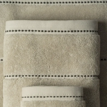  Qua Home Copper Penye Pamuk Yüz Havlusu Ekru 50x90 cm