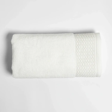  Qua Home Poppy Penye Pamuk Yüz Havlusu Beyaz 50x90 cm