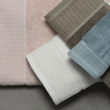  Qua Home Poppy Penye Pamuk Yüz Havlusu Beyaz 50x90 cm