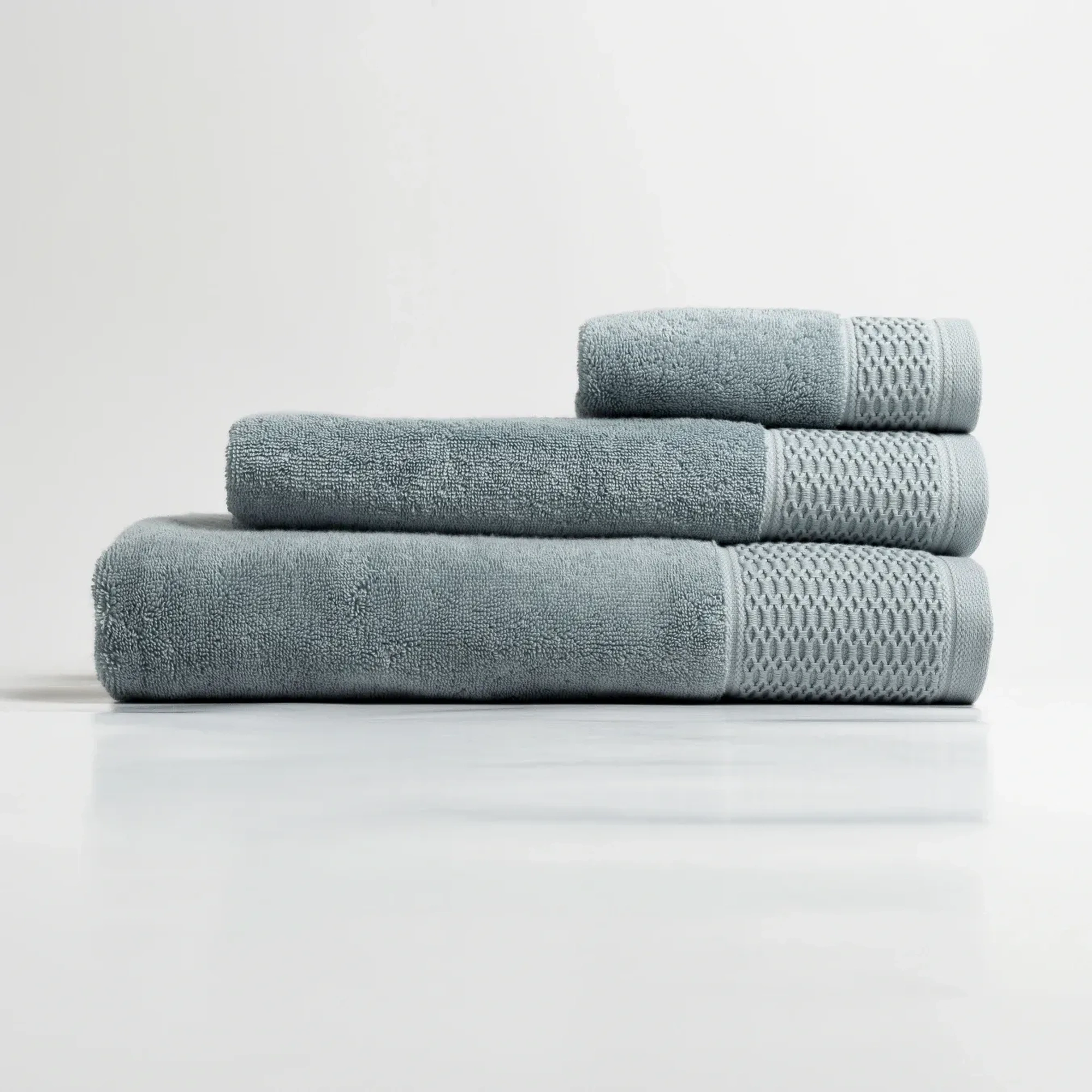 Qua Home Poppy Penye Pamuk Yüz Havlusu Mavi 50x90 cm