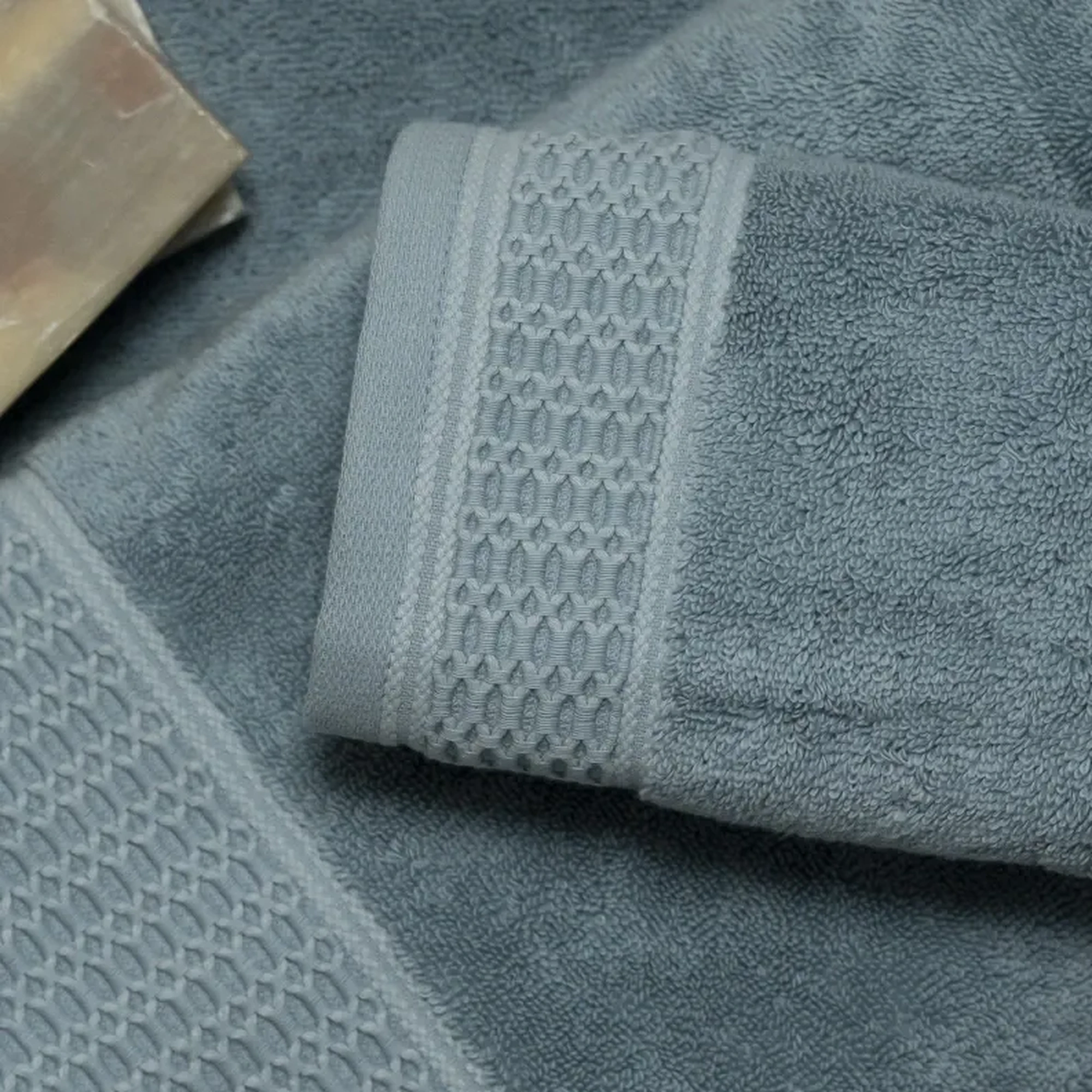 Qua Home Poppy Penye Pamuk Yüz Havlusu Mavi 50x90 cm