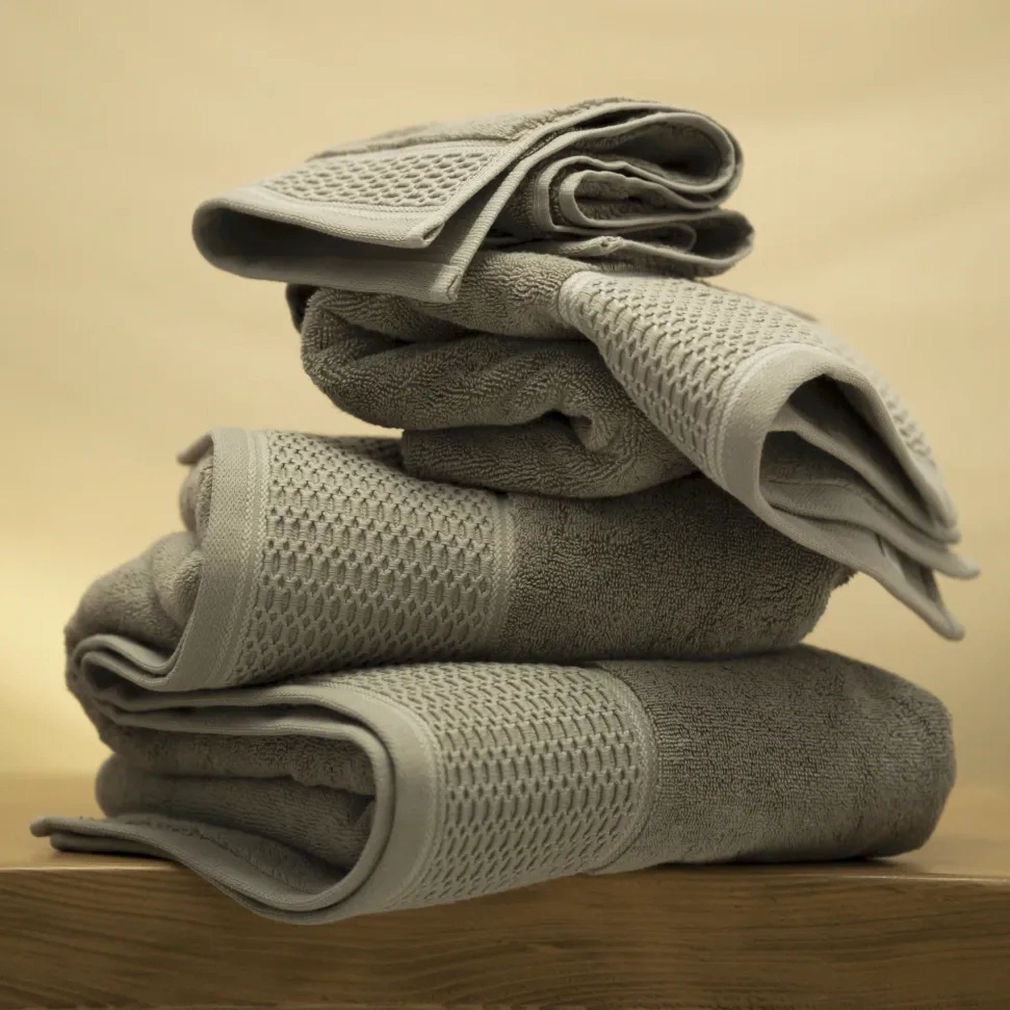 Qua Home Poppy Penye Pamuk Yüz Havlusu Taş 50x90 cm