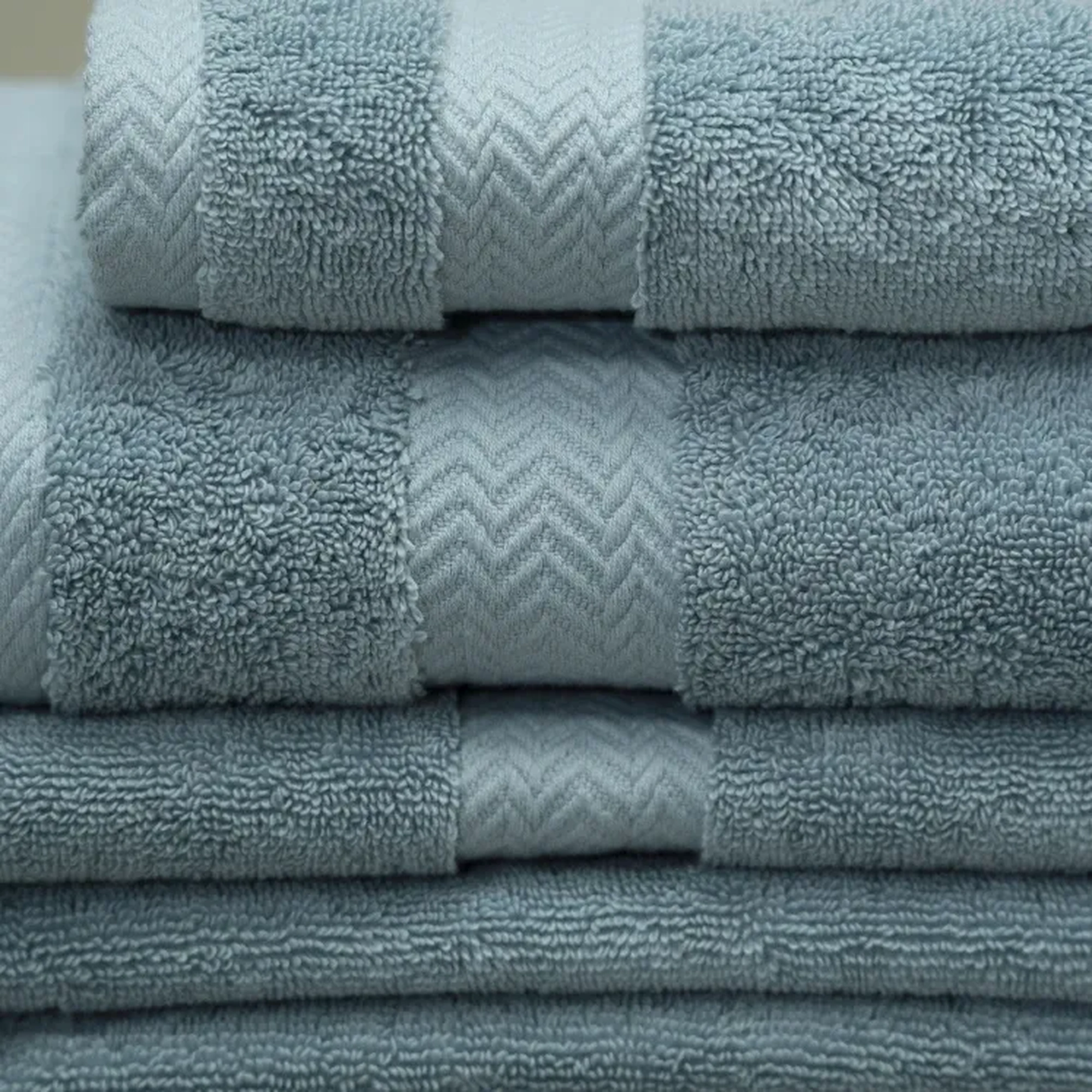 Qua Home Laure Penye Pamuk Yüz Havlusu Mavi 50x90 cm