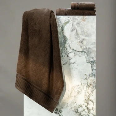  Qua Home Vinca Pima Pamuk Yüz Havlusu Kahverengi 50x90 cm