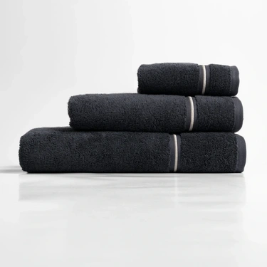  Qua Home Petunia Pima Pamuk Yüz Havlusu Antrasit 50x90 cm