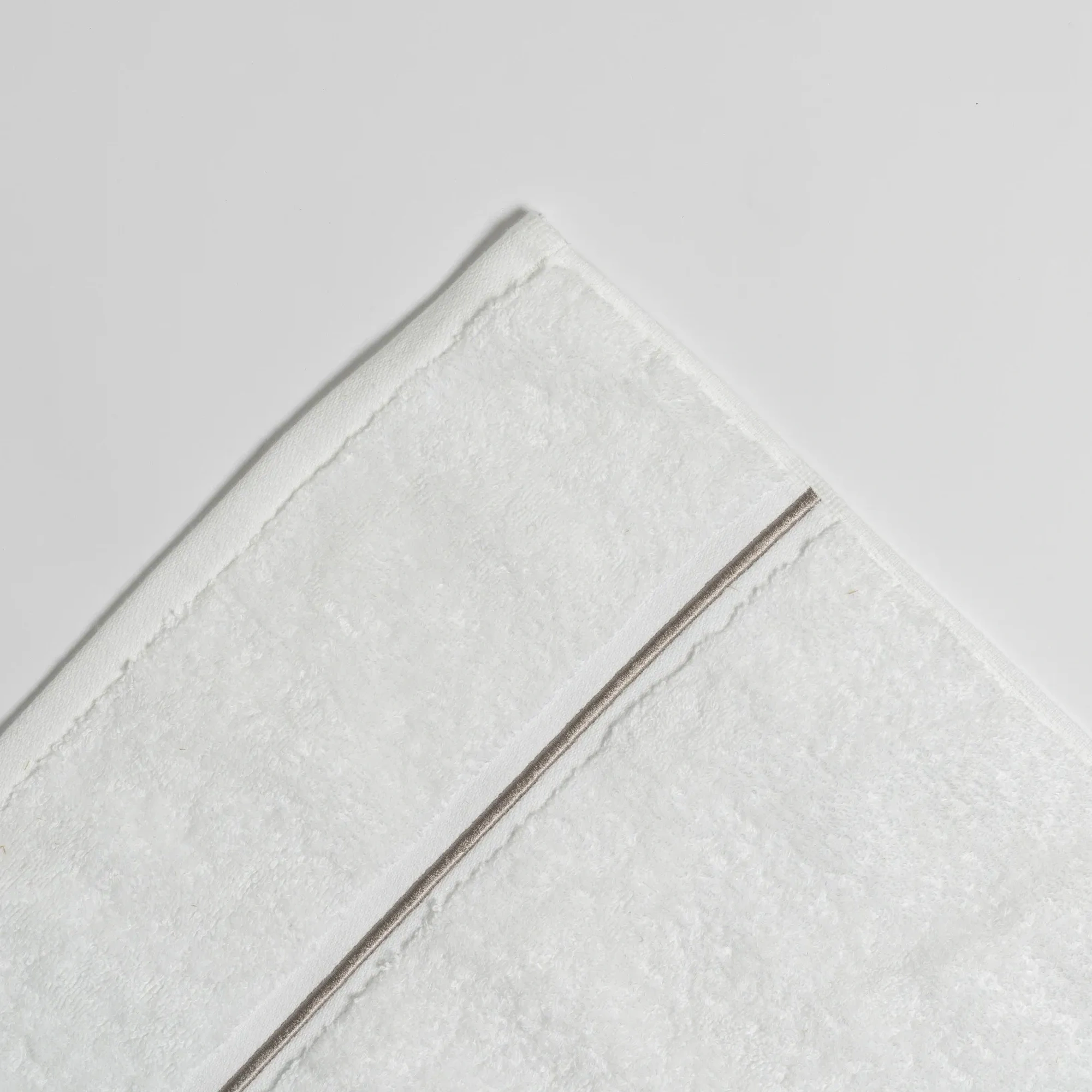 Qua Home Petunia Pima Pamuk Yüz Havlusu Beyaz Taş 50x90 cm