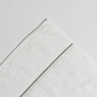  Qua Home Petunia Pima Pamuk Yüz Havlusu Beyaz Taş 50x90 cm