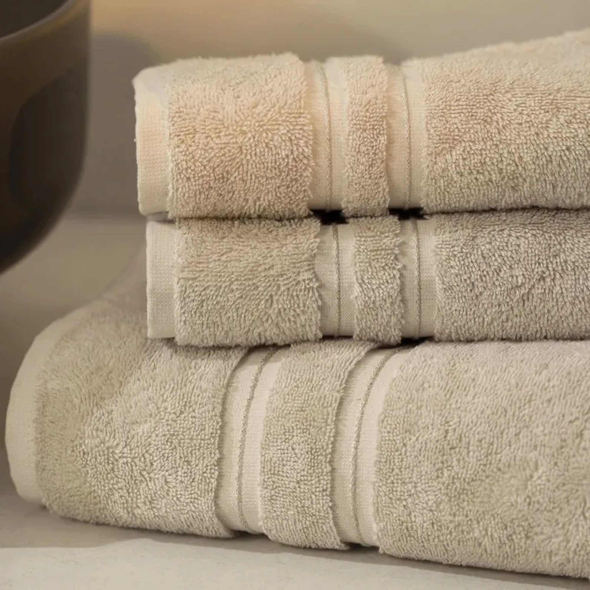 Qua Home Dandelion Pima Pamuk Yüz Havlusu Bej 50x90 cm