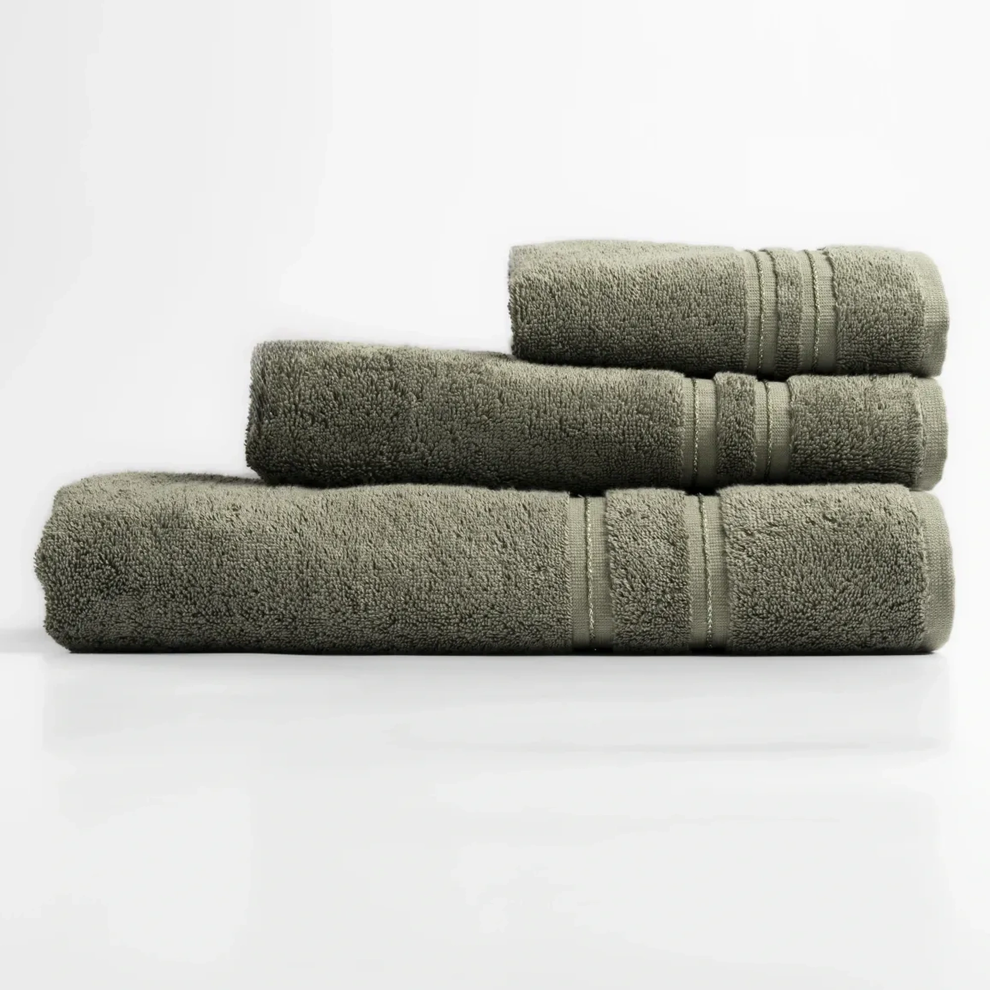 Qua Home Dandelion Pima Pamuk Yüz Havlusu Haki 50x90 cm