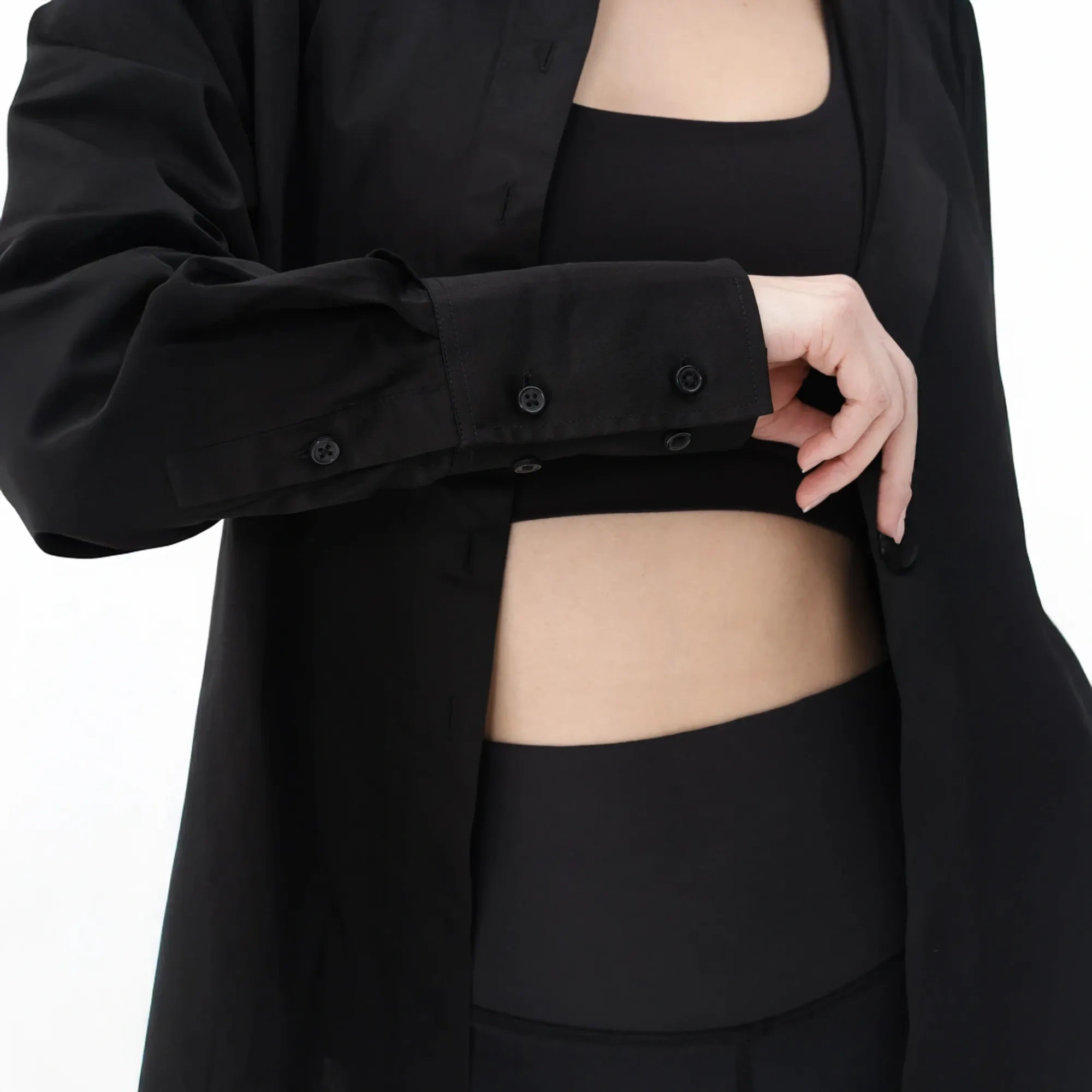 Qua Home Nora Kadın %100 Pamuklu Oversize Gömlek Siyah