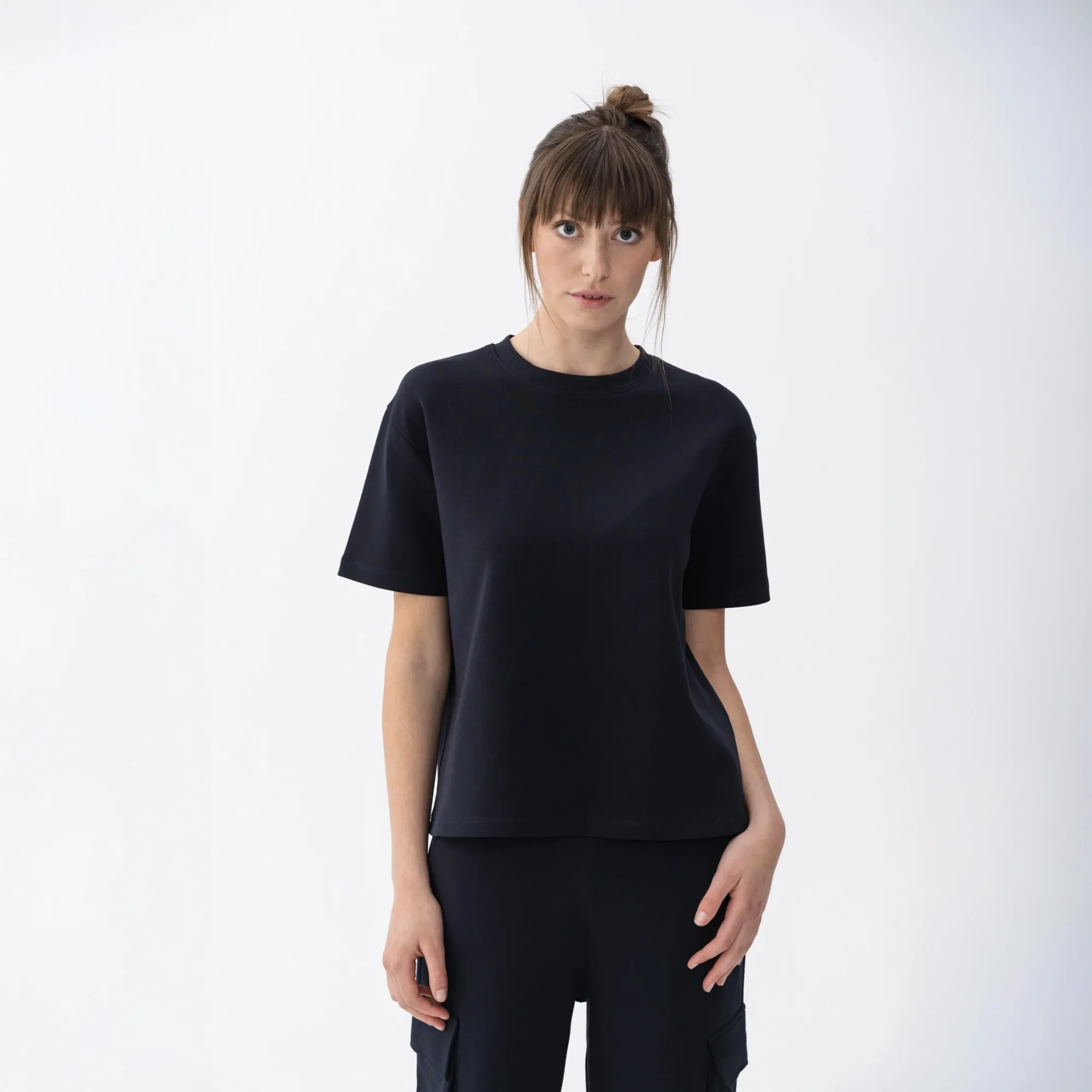  Qua Home Holly Kadın % 100 Pamuk Kısa Kol Tişört Lacivert