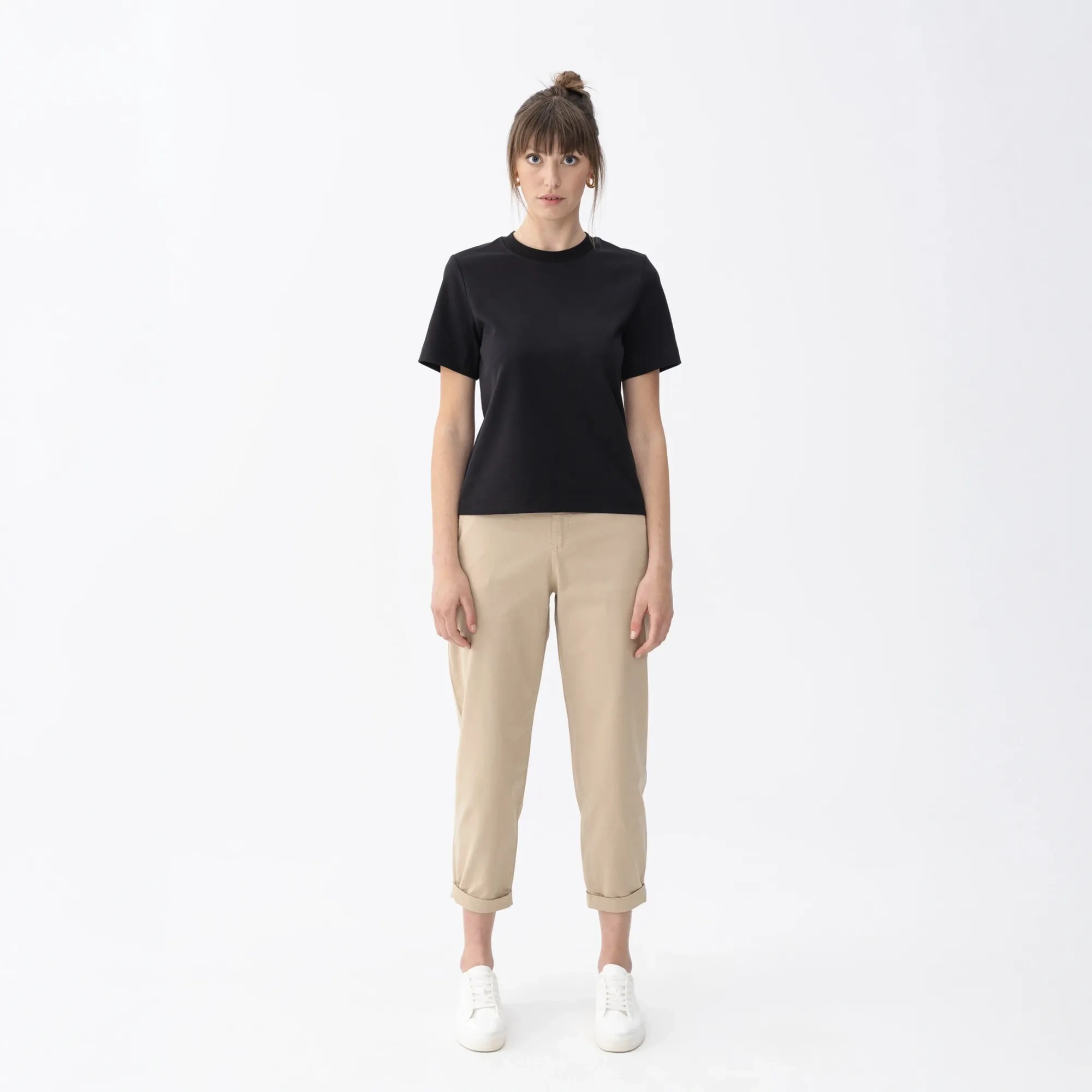 Qua Home Dori Kadın % 100 Pamuk Kısa Kol Tişört Siyah