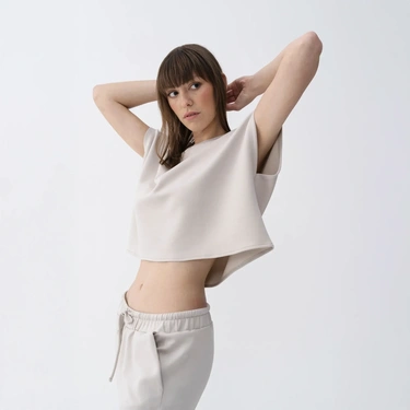  Qua Home Nua Kadın Modal Tişört Taş