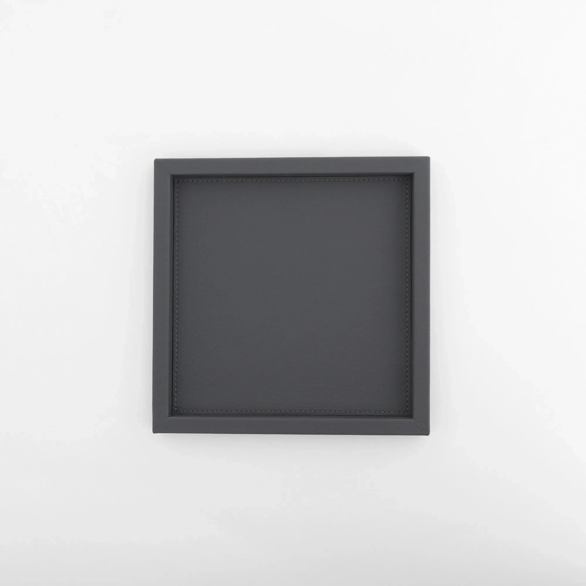 Qua Home Rita Dekoratif Deri Tepsi Antrasit 22x22x2,5 cm