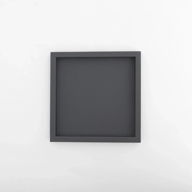  Qua Home Rita Dekoratif Deri Tepsi Antrasit 22x22x2,5 cm